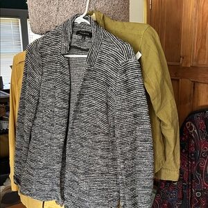 Talbots Black/White Textured Blazer